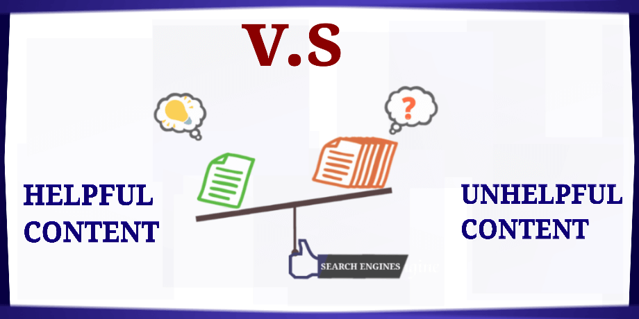 Helpful content v.s Unhelpful content • comparison