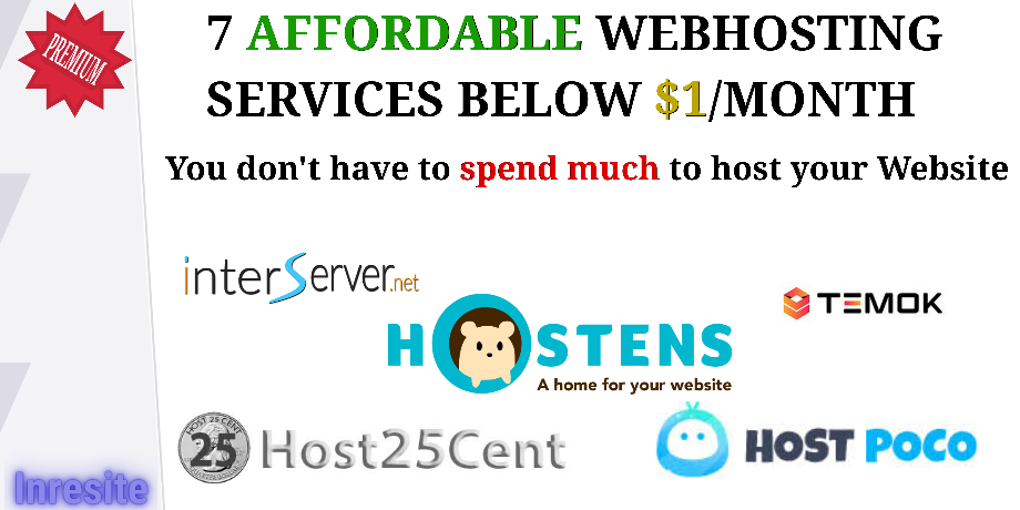 7 Affordable webhosting service below $1_month . You don't have to spend much to host your Website