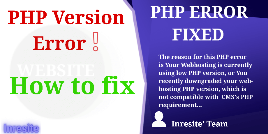 Website PHP version error how to fast fix